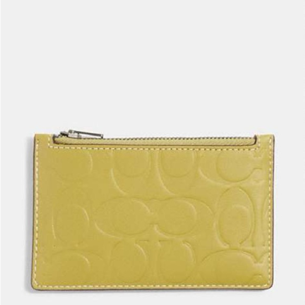 Coach Zip Card Case, Chartreuse 💛